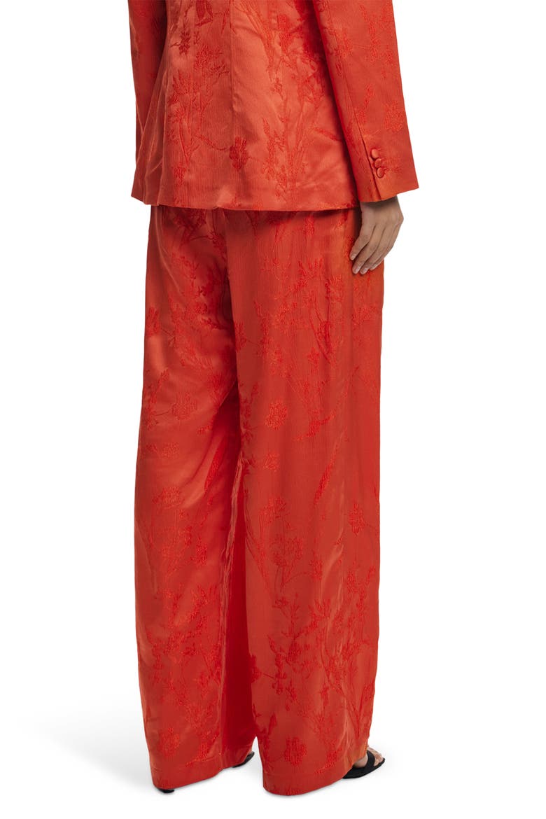 Floral Embroidery Wide Leg Pants, Alternate, color, ORANGE
