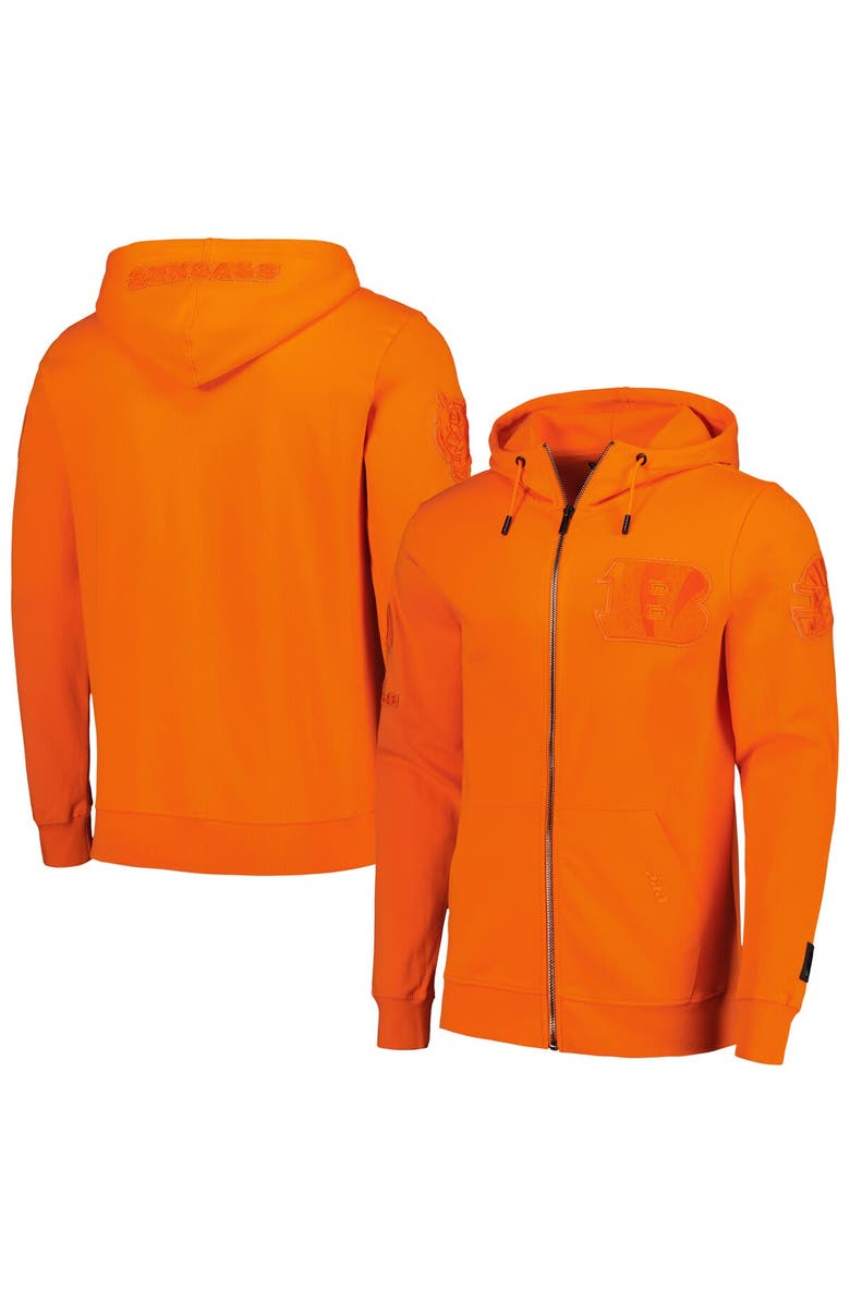 PRO STANDARD Men's Pro Standard Orange Cincinnati Bengals Triple Tonal Full-Zip Hoodie, Alternate, color, Orange