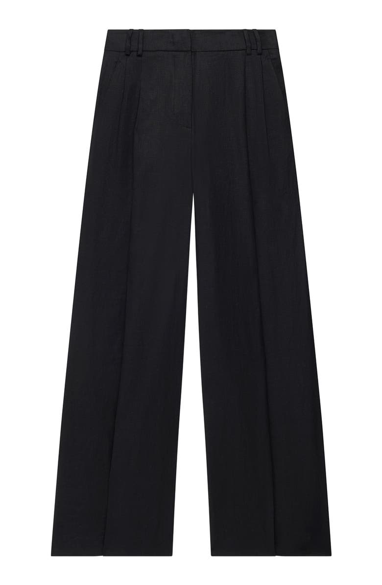 Another Tomorrow Pleated Trouser, Alternate, color, Black