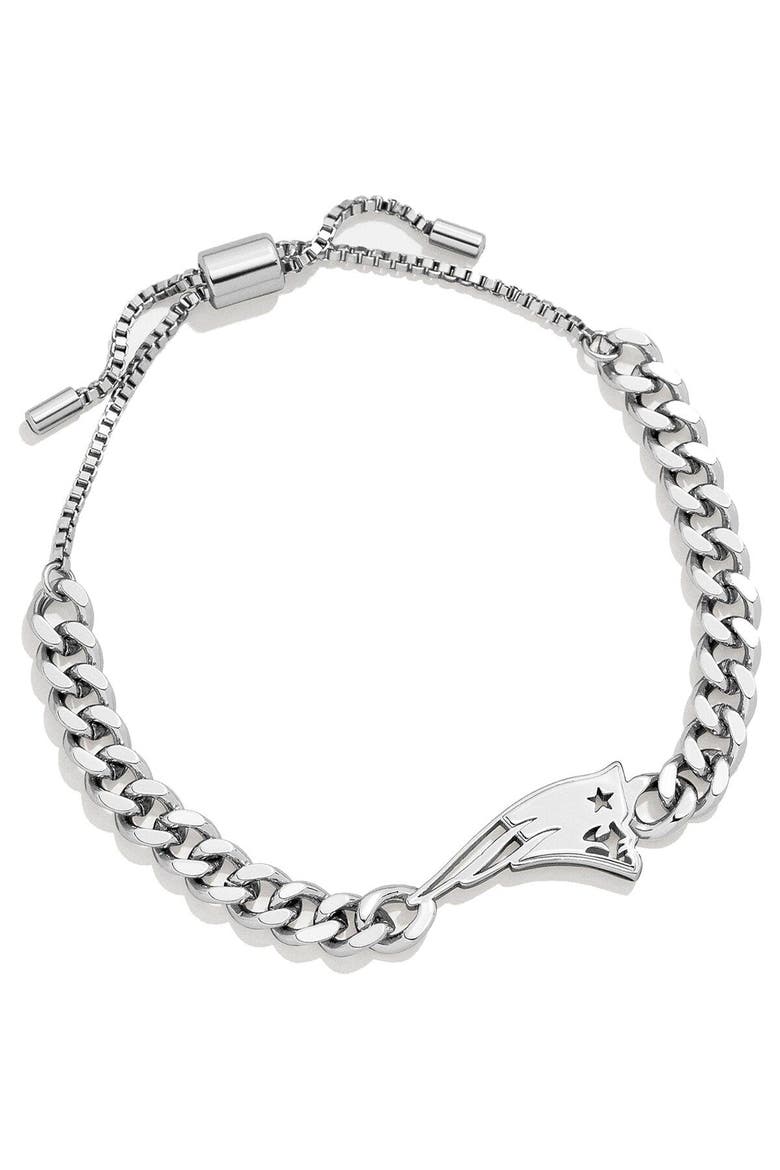 Women's BaubleBar Silver New England Patriots Chain Bracelet, Main, color, Silver