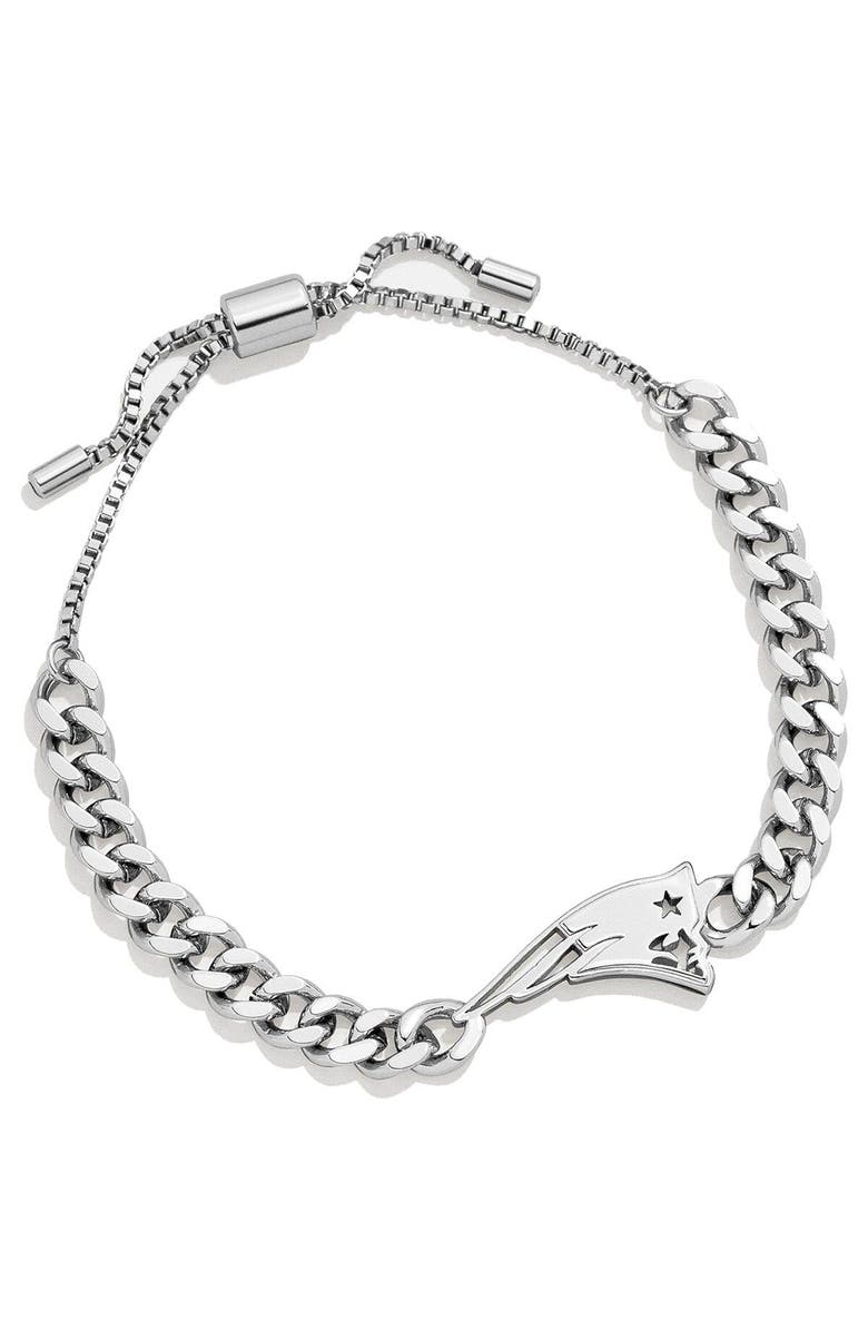BaubleBar Women's BaubleBar Silver New England Patriots Chain Bracelet, Main, color, 