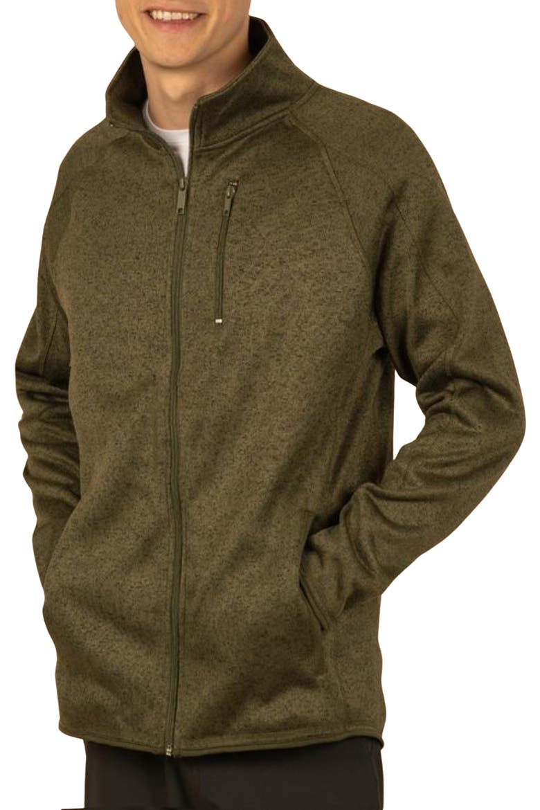 Knit Sweater Jacket, Main, color, MILITARY GREEN