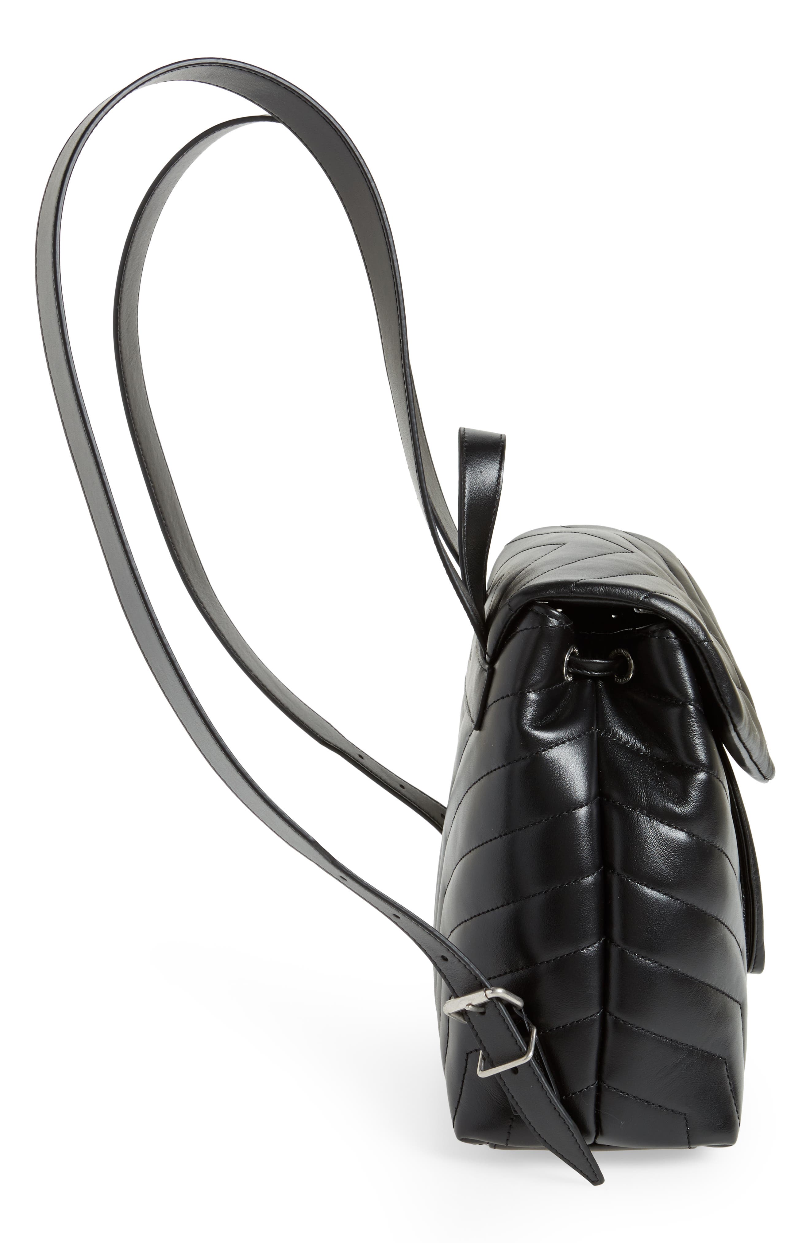 Saint Laurent Small Loulou Quilted Calfskin Leather Backpack, Alternate, color, 