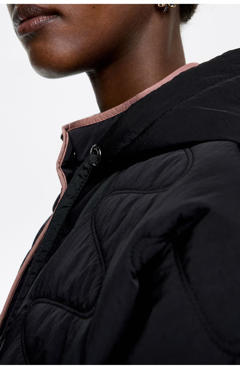 Bimba y Lola Padded Jacket Hood, Alternate, color, Black