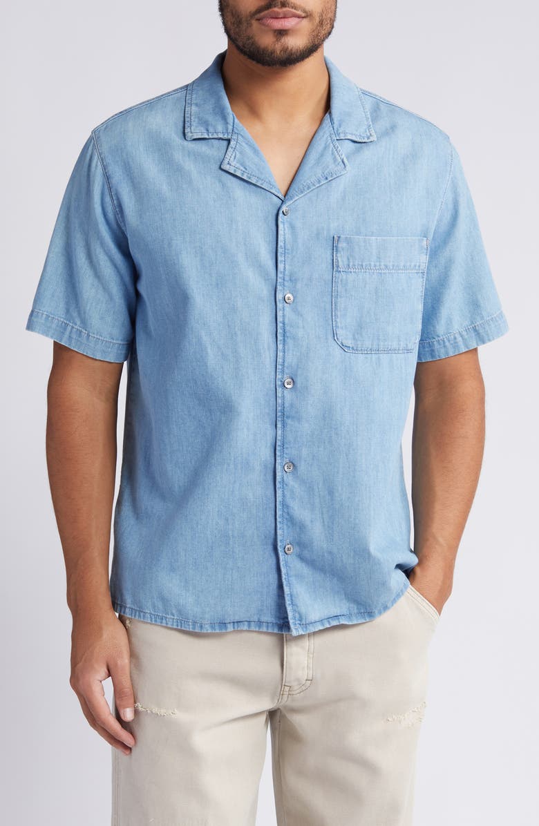 FRAME Chambray Camp Shirt, Main, color,