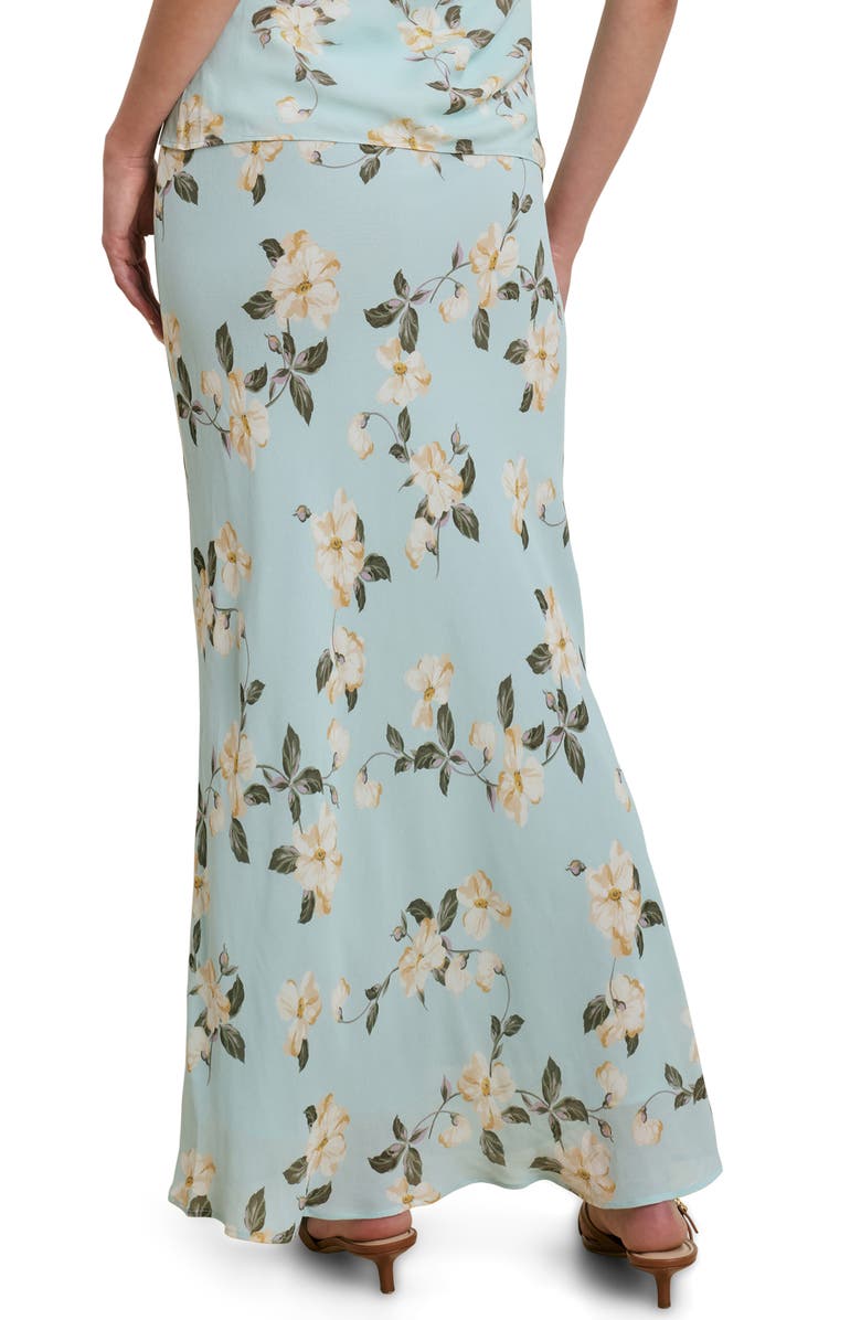 Favorite Daughter The Favorite Floral Georgette Maxi Skirt, Alternate, color, Aqua Floral