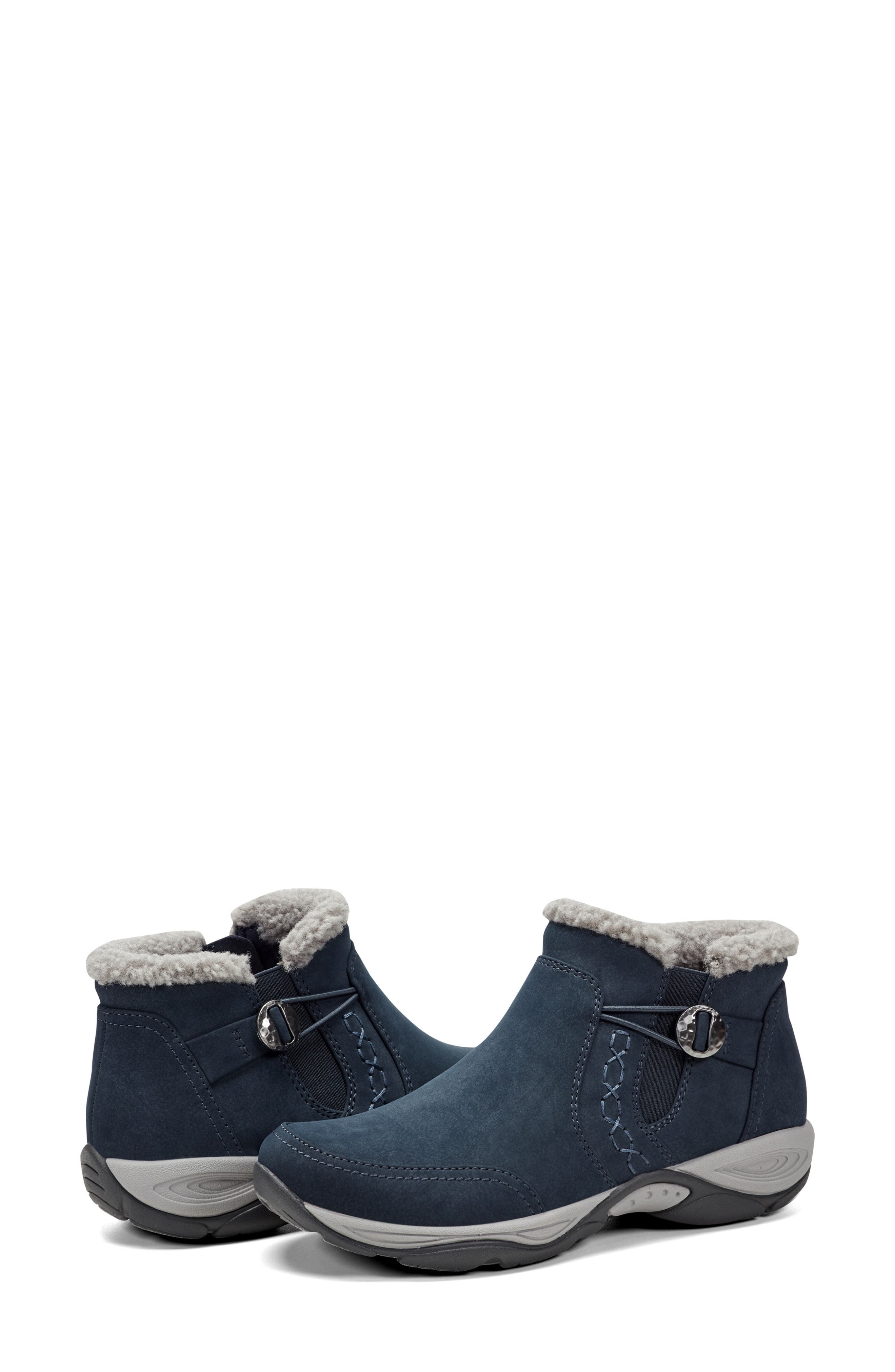 Erique Water Repellent Faux Shearling Lined Bootie, Alternate, color, DARK BLUE