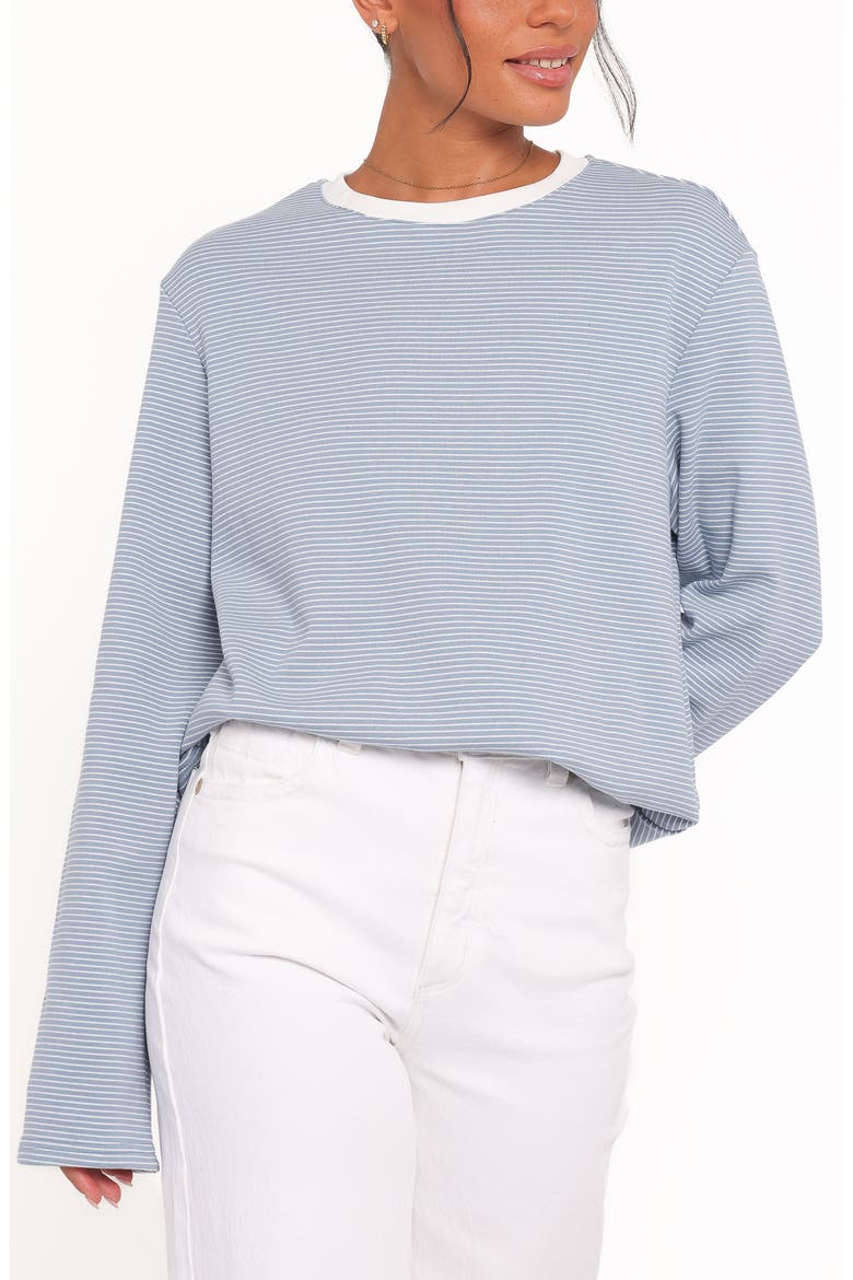 Ruva Stripe Long Sleeve T-Shirt, Main, color, BLUE WHITE STRIPE