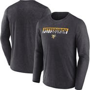 FANATICS Men's Fanatics Heather Charcoal Pittsburgh Penguins Transition Long Sleeve T-Shirt