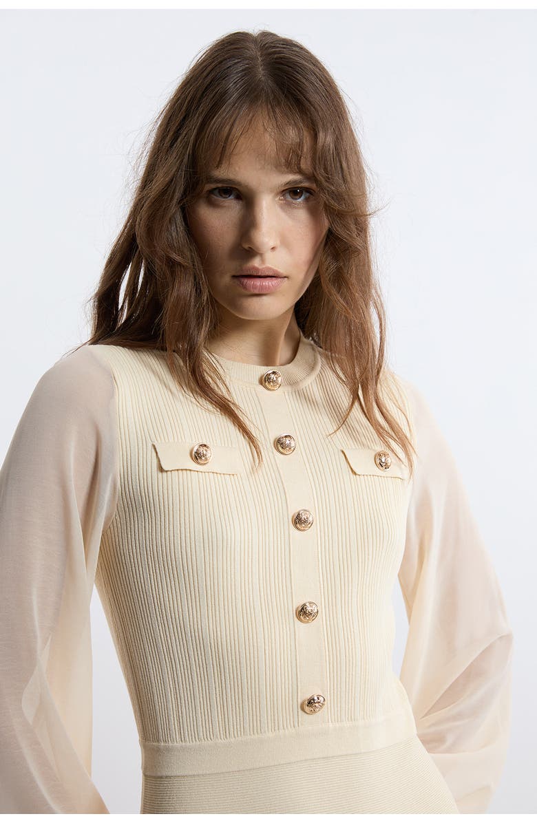 Karen Millen Viscose Maxi Knit Dress, Alternate, color, Cream