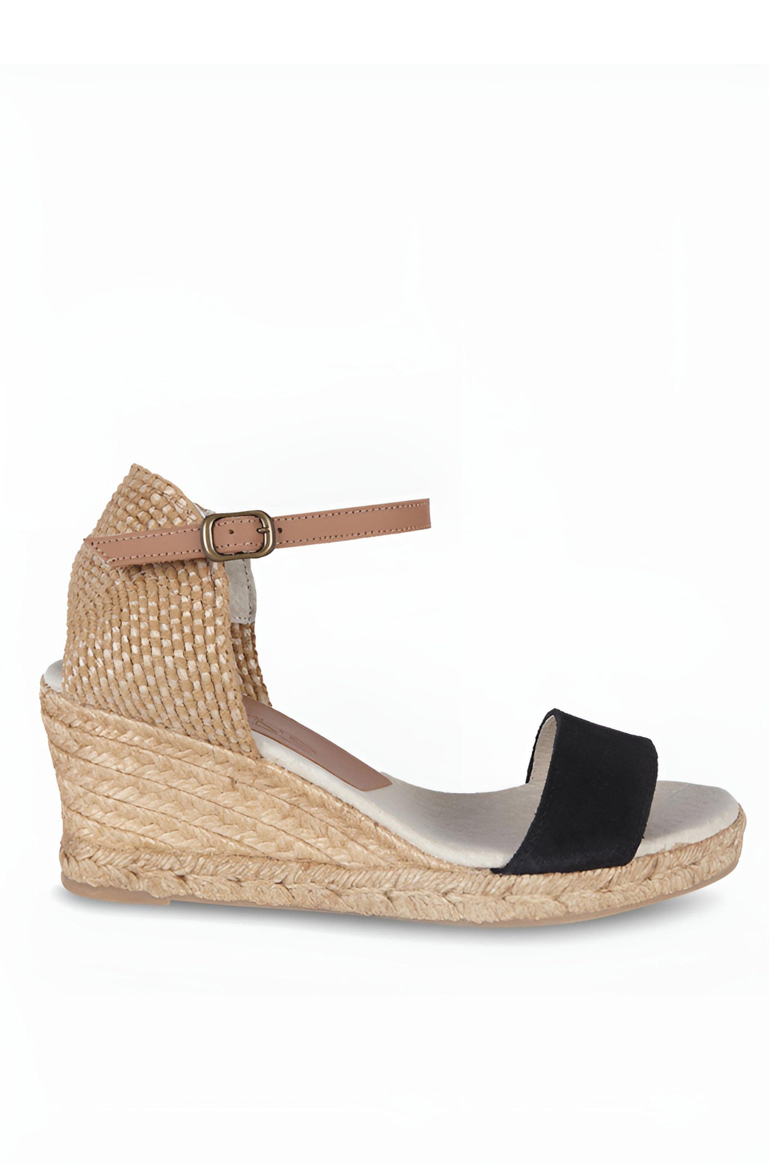 Jimena Single Band Wedges, Alternate, color, Black
