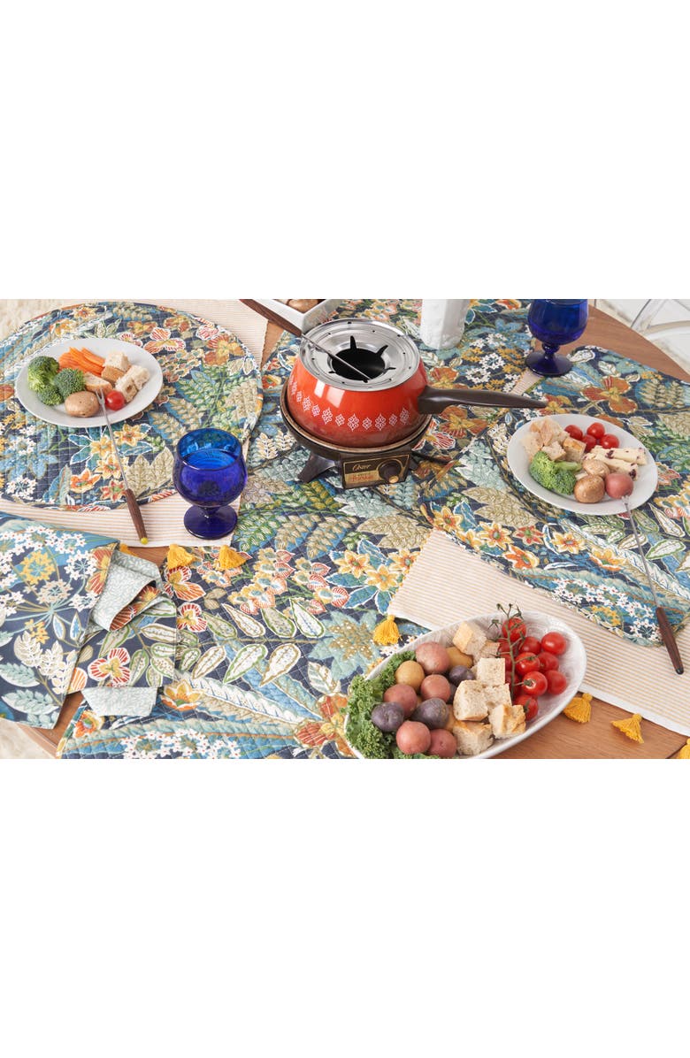 carol & frank Posy Placemats Set of 4, 13" x 19", Alternate, color, Green