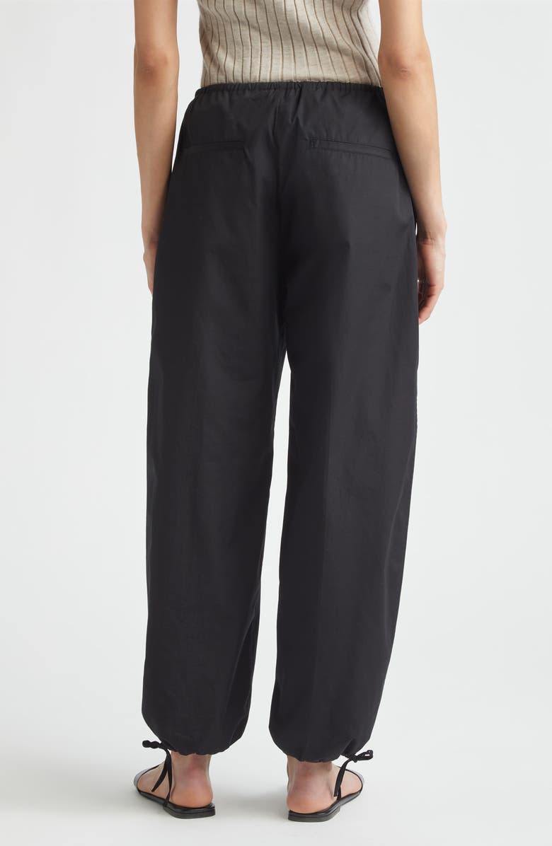 TOTEME Organic Cotton Drawstring Trousers, Alternate, color, Black