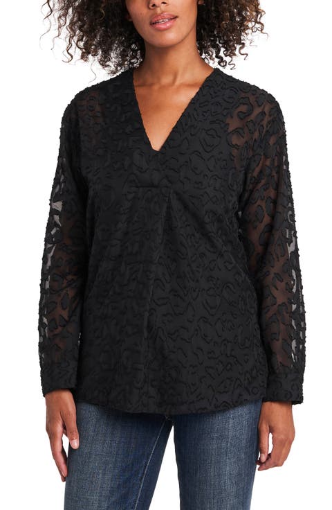Animal Clip Jacquard Blouse