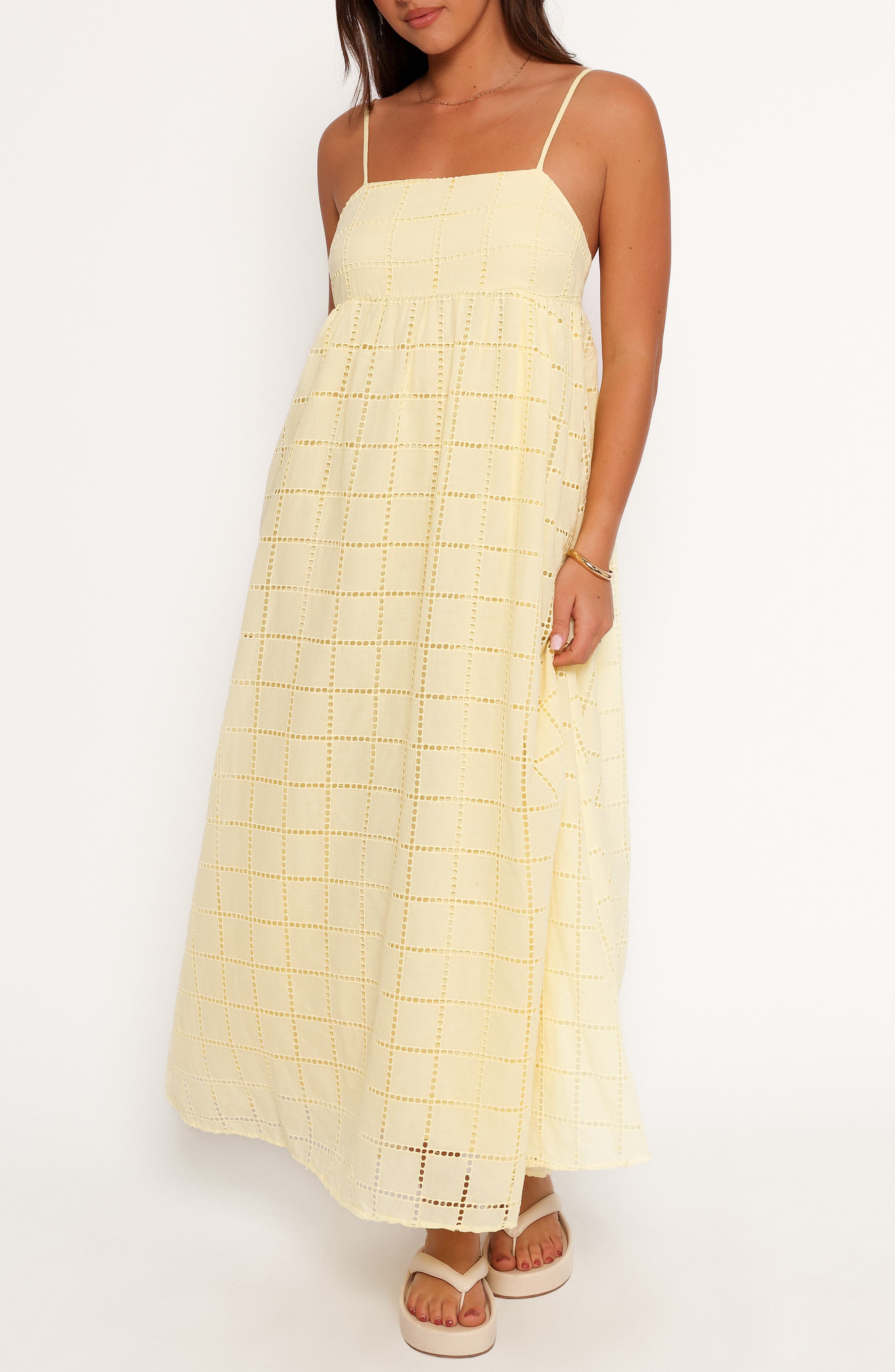 Petal & Pup Aliyah Cotton Eyelet Maxi Dress