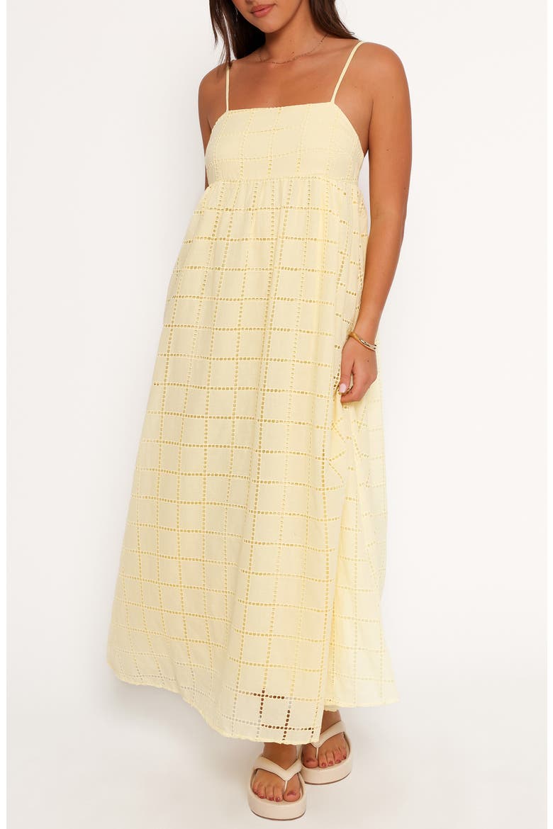 Aliyah Cotton Eyelet Maxi Dress, Main, color, BUTTER YELLOW