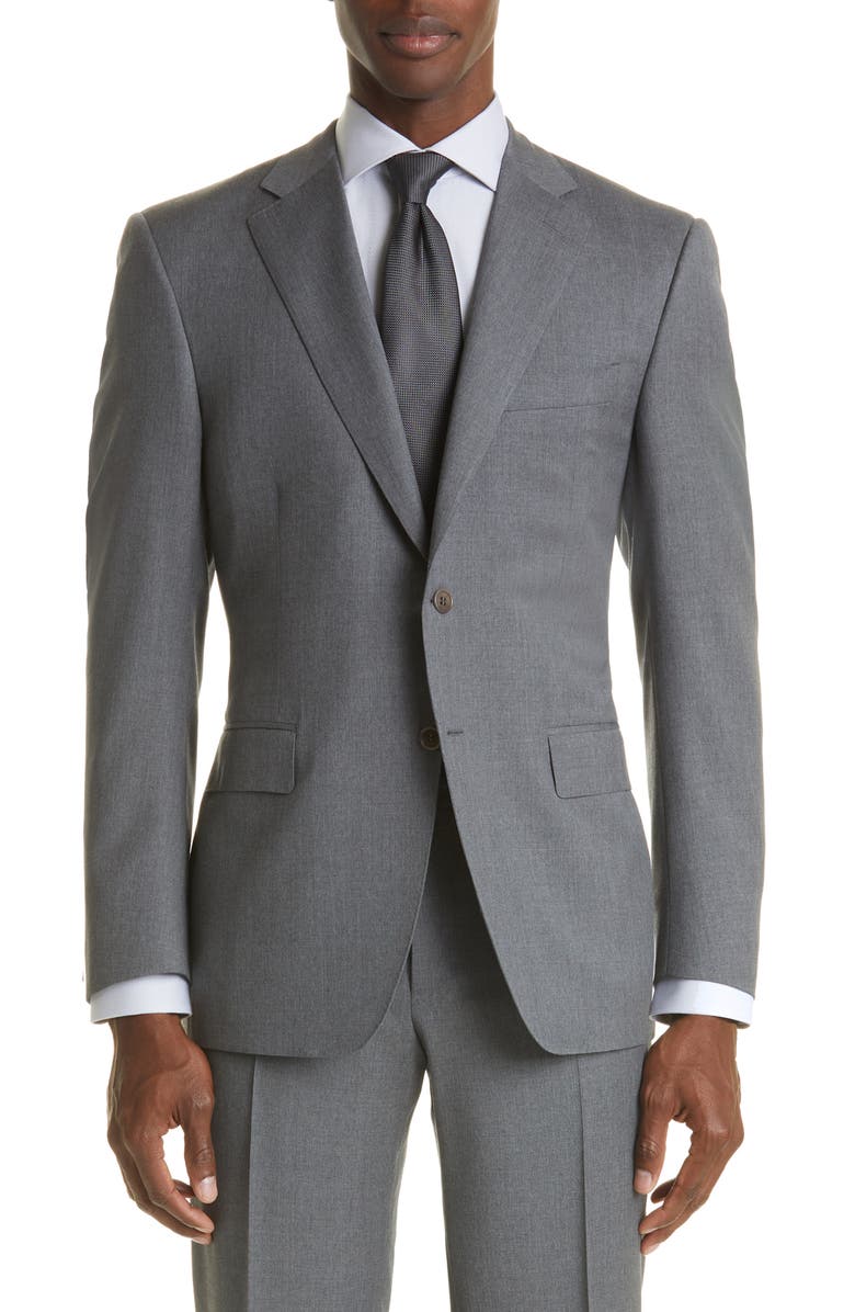 Canali Siena Solid Wool Suit, Alternate, color, 
