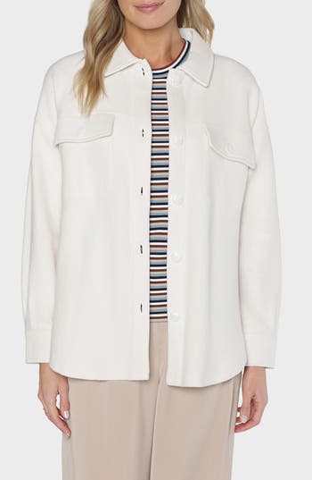 Matty M . Mercer Knit Shacket In White