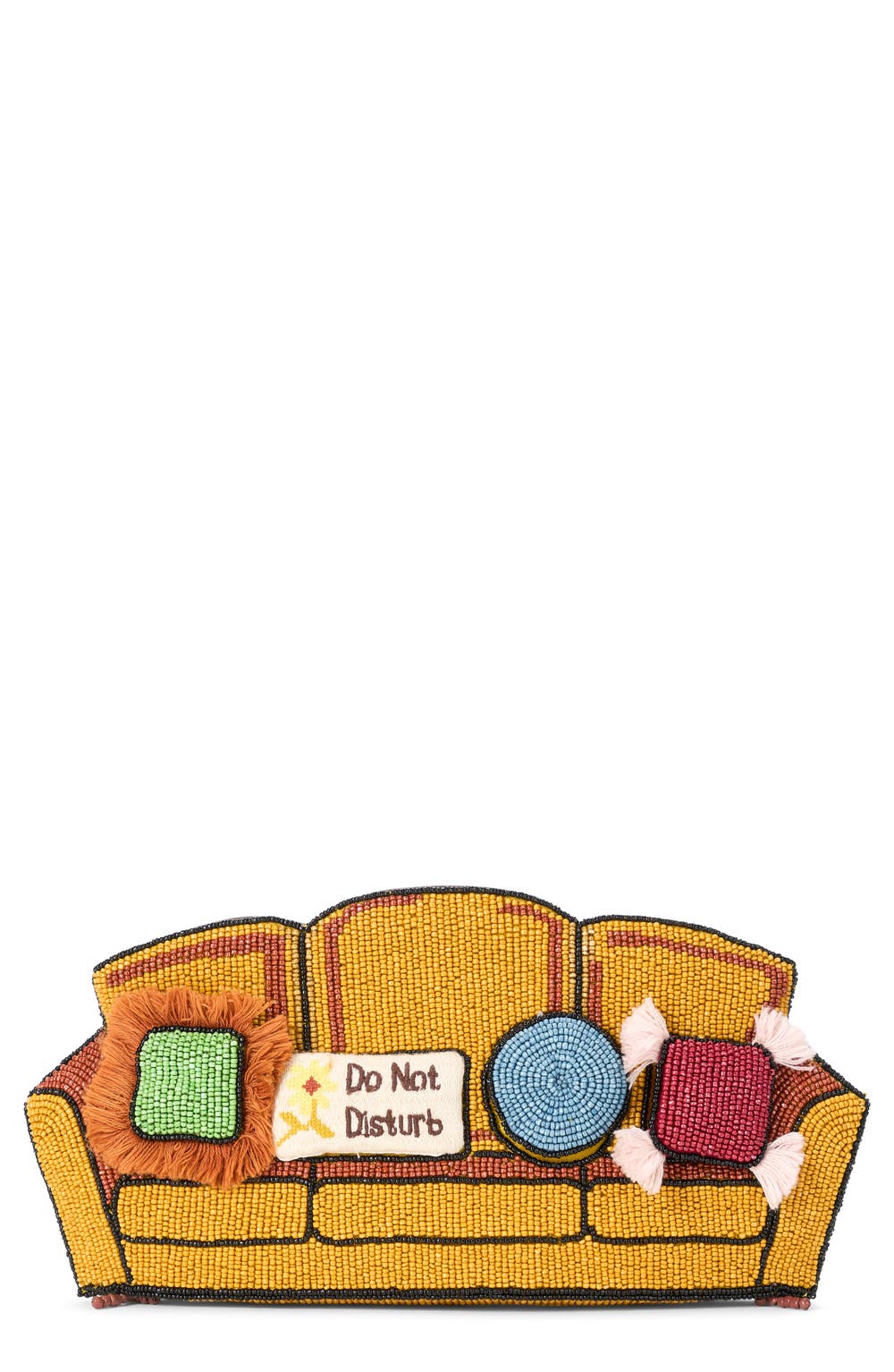 Beaded Couch Clutch, color, GOLDENROD