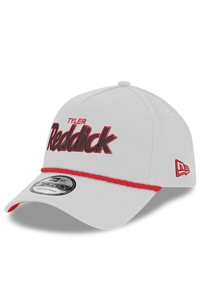 New Era Men's New Era White Tyler Reddick  9FORTY A-Frame Chain Script Adjustable Hat, Alternate, color, White