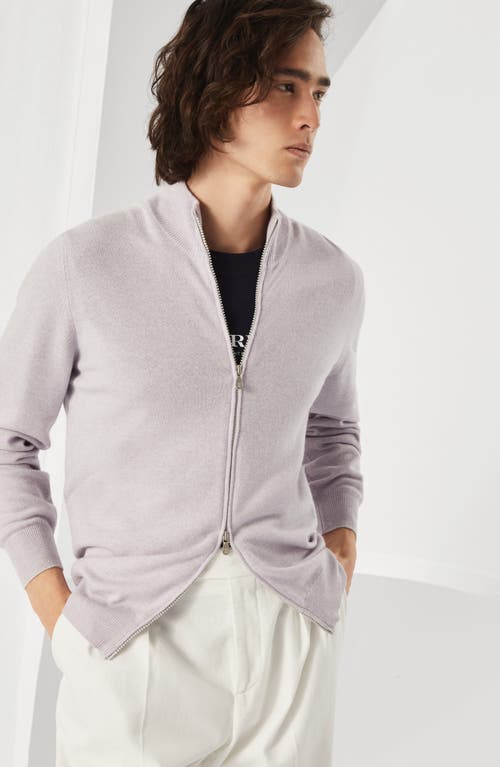 Brunello Cucinelli Zip-front Cardigan In Lavender
