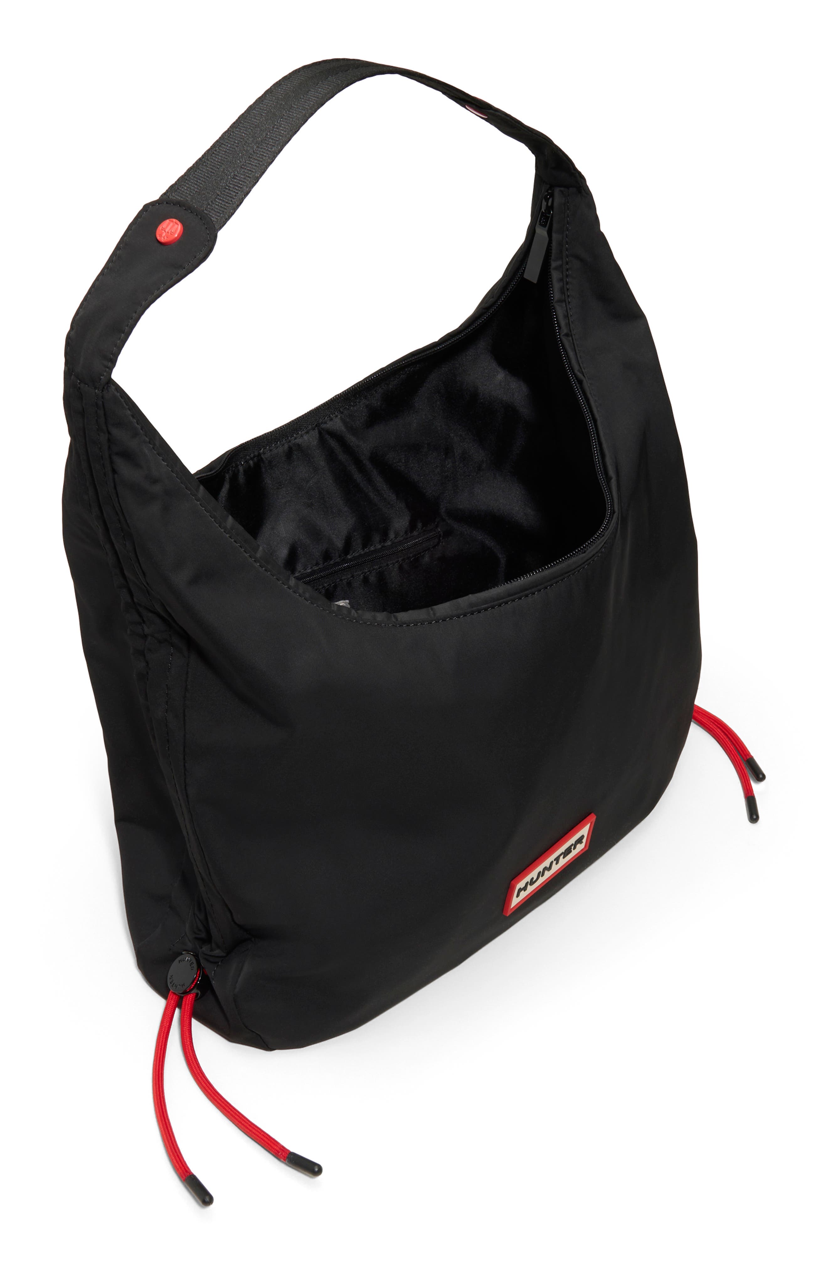 Hunter Jet Set Shoulder Bag, Alternate, color, Black/Black