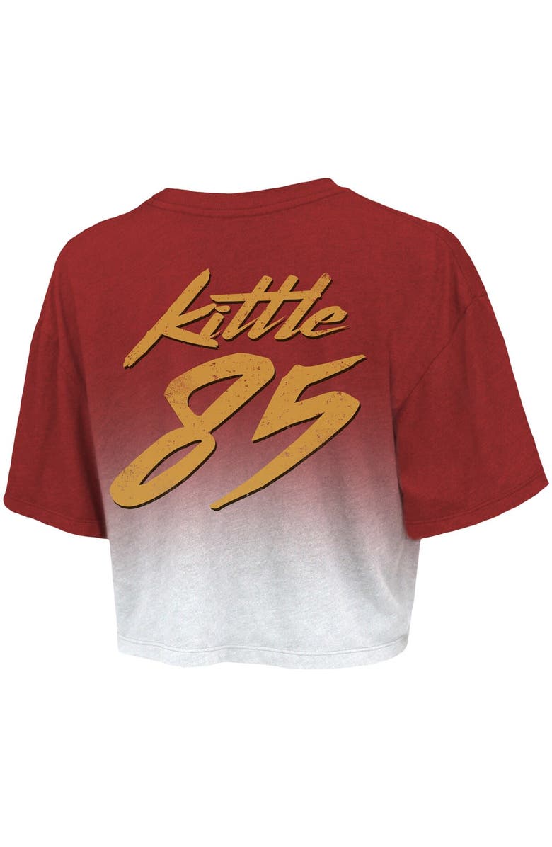 Majestic Threads Women's Majestic Threads George Kittle Scarlet/White San Francisco 49ers Dip-Dye Player Name & Number Crop Top, Alternate, color, 