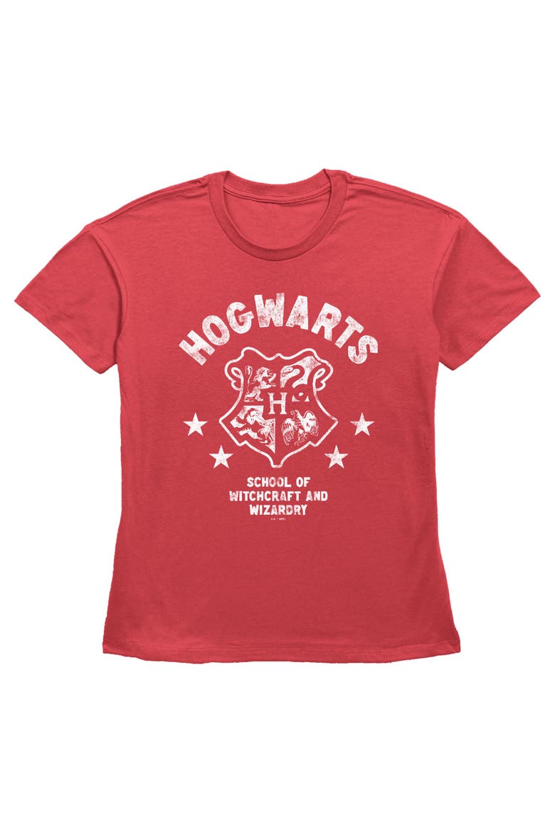 Women's Harry Potter Hogwarts Witchcraft and Wizardry Crest  Graphic T-Shirt, Main, color, Red