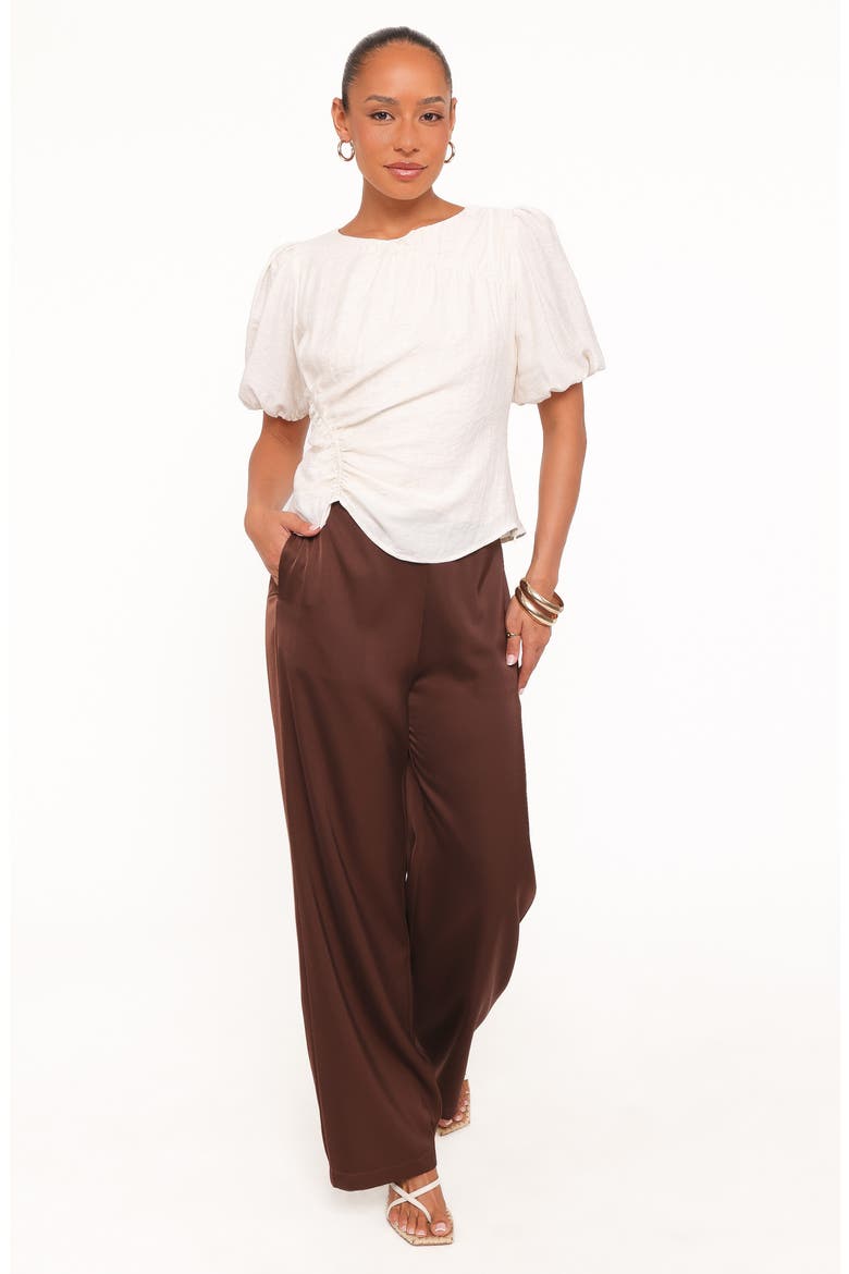 Laurel Puff Sleeve Ruched Top, Alternate, color, IVORY