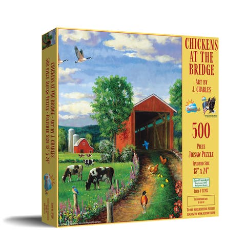 Chickens At the Bridge 500 piece Jigsaw Puzzle for Adults