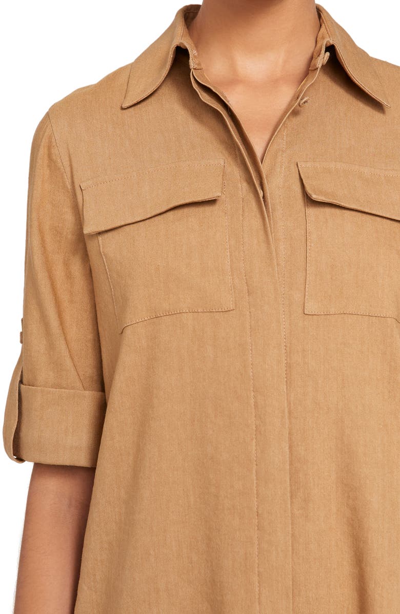 Alice + Olivia Kiera Silk Mini Shirtdress, Alternate, color,