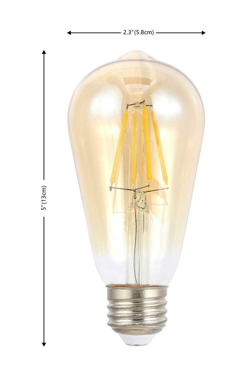 JONATHAN Y Vintage Non-Dimmable ST58-4W LED Edison Bulbs with E26 Base, 80+ CRI, Warm White 2700K, 350 Lumens, Tinted Amber, Alternate, color, Amber