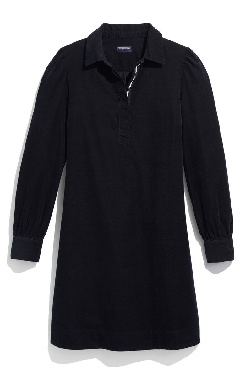 vineyard vines Long Sleeve Cotton Corduroy Popover Dress, Main, color, 
