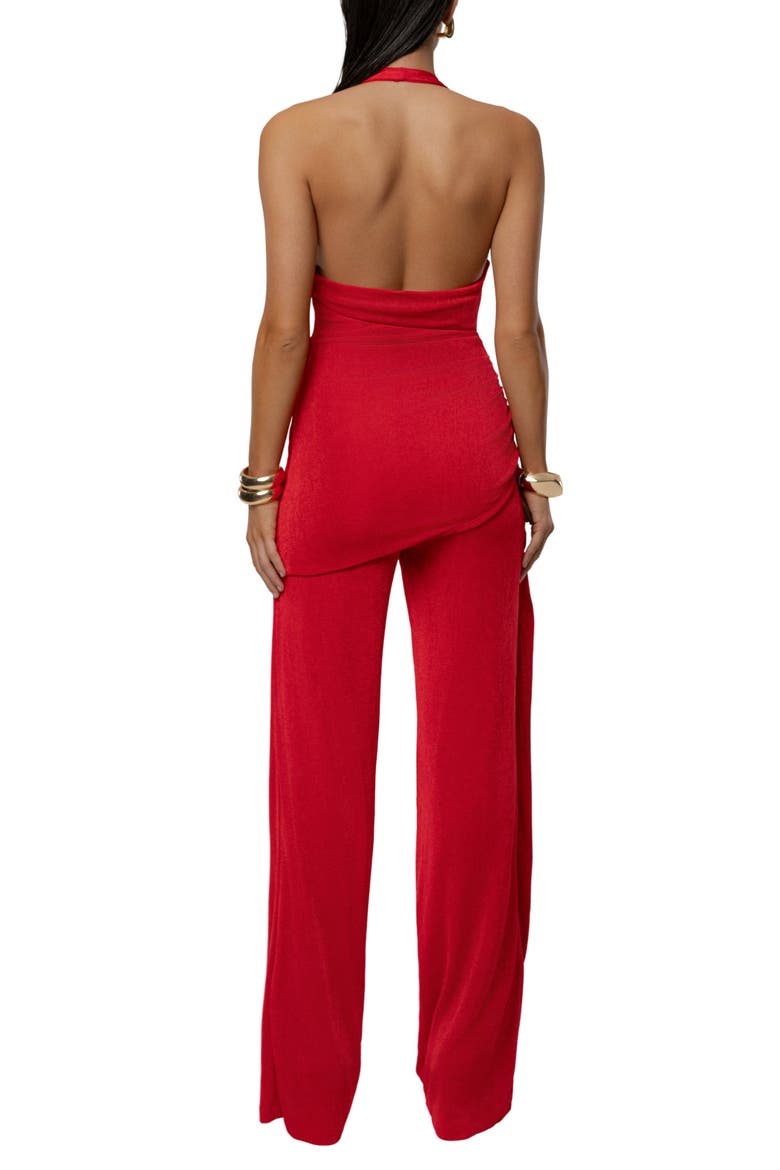 Rustic Charm Halter Jumpsuit, Alternate, color, Red