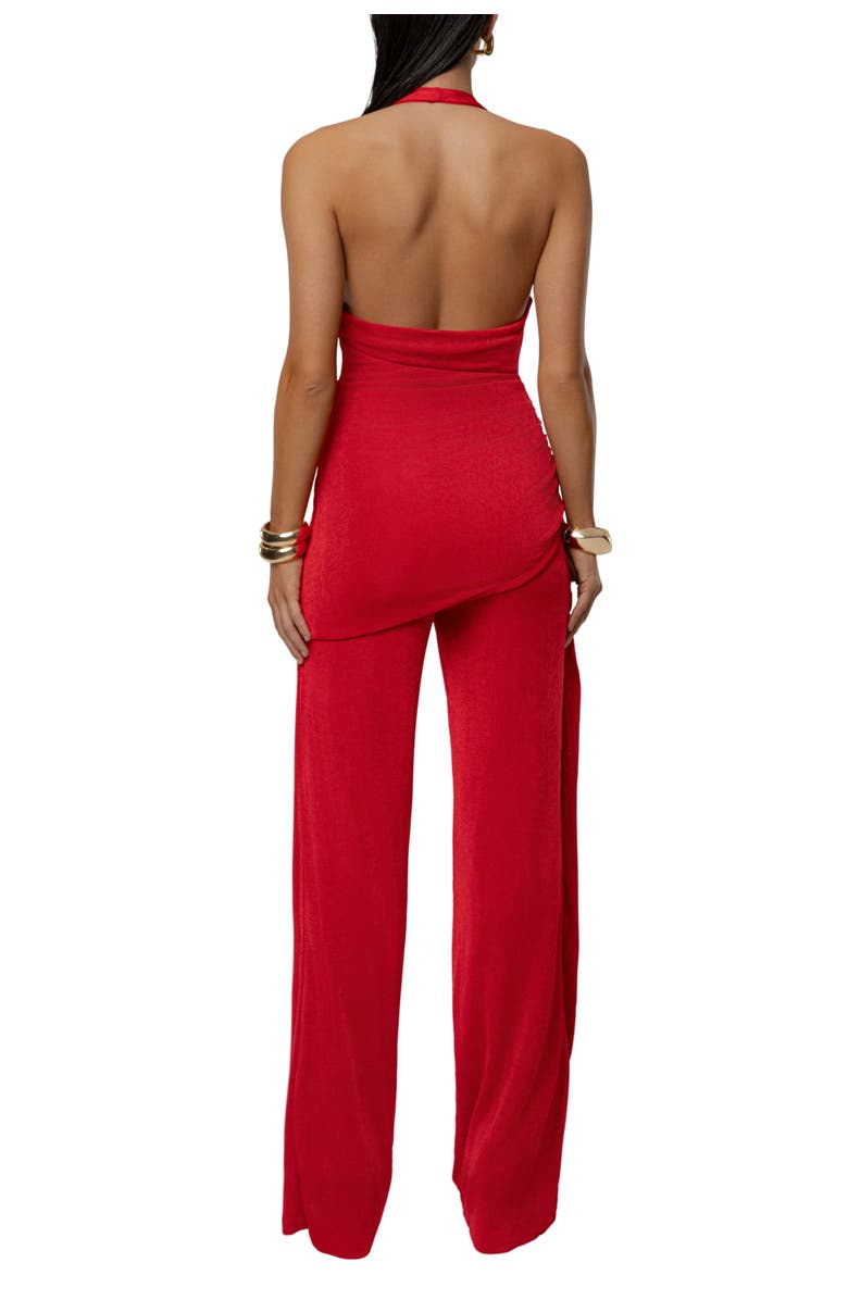 JLUXLABEL Rustic Charm Halter Jumpsuit, Alternate, color, Red