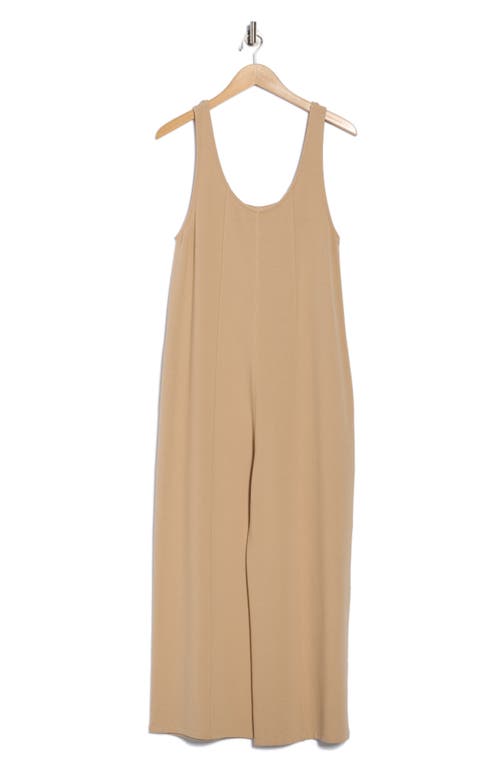 Wishlist Sleeveless Ribbed Wide Leg Jumpsuit In Neutral