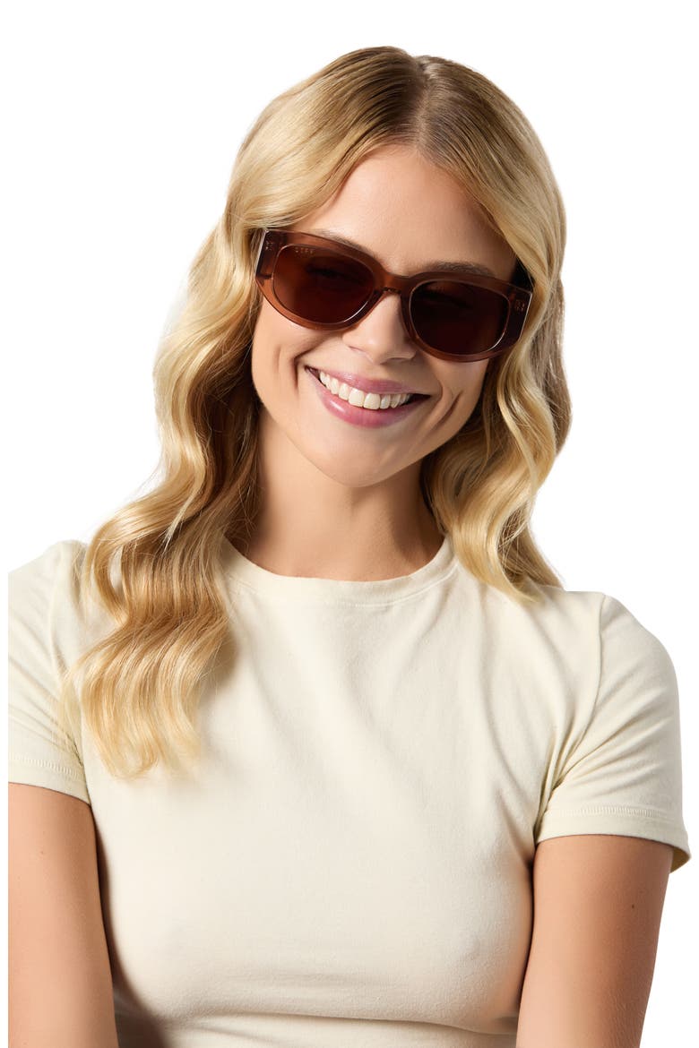 Drew 54mm Polarized Oval Sunglasses, Alternate, color, BROWN