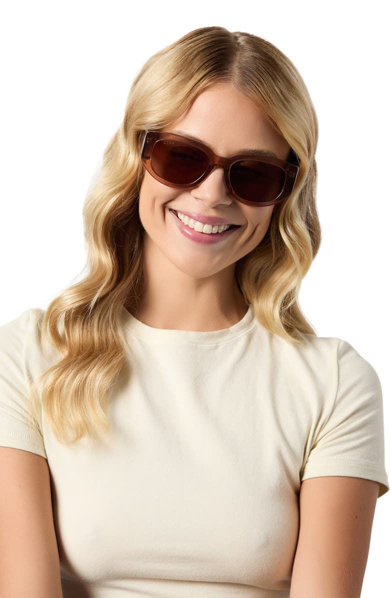 DIFF Drew 54mm Polarized Oval Sunglasses, Alternate, color, Brown