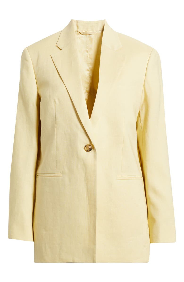 COS One-Button Linen Blazer, Alternate, color,