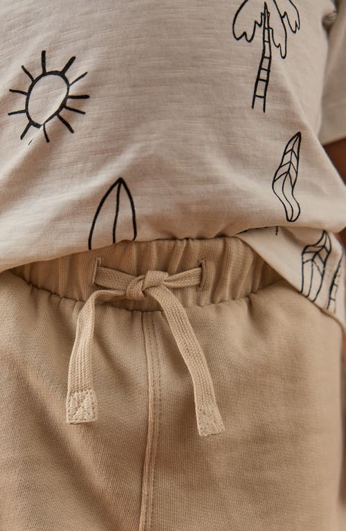Next Kids' Cotton Jersey Drawstring Carpenter Shorts In Neutral