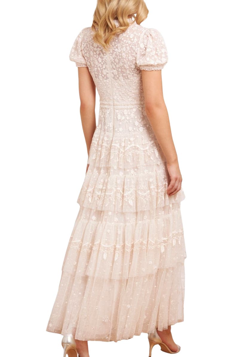 Needle & Thread Layered Lace Ankle Gown, Alternate, color, Cream