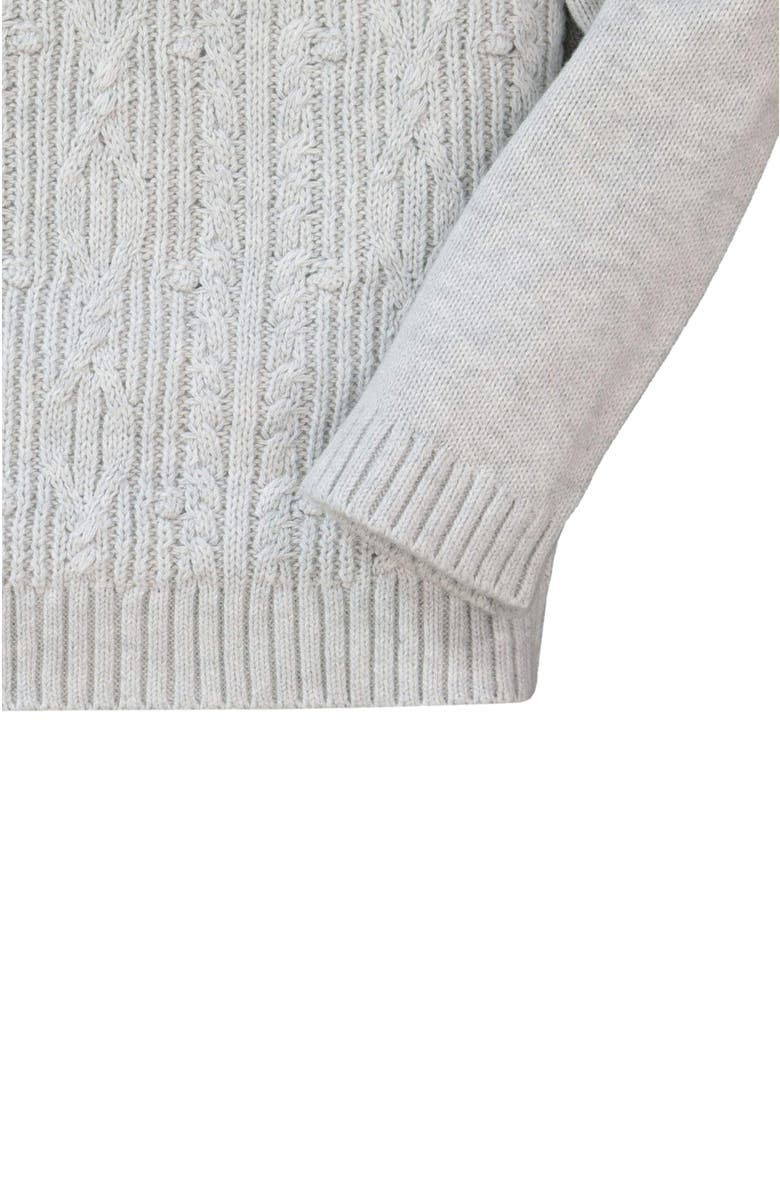 Hope & Henry Baby Girls' Cable Button Sweater, Infant, Alternate, color, Light Heather Gray