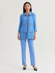 Misook Tri-Color Braided Trim Knit Jacket