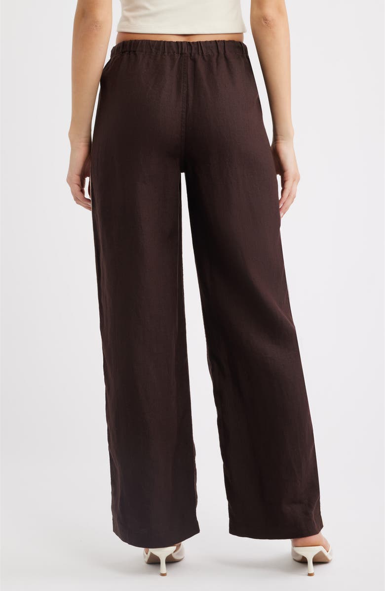 Madewell Pull-On Linen Pants, Alternate, color, Cocoa