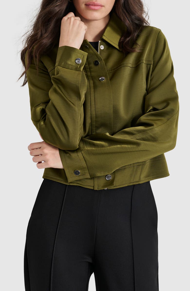 DKNY Crop Trucker Jacket, Alternate, color, 