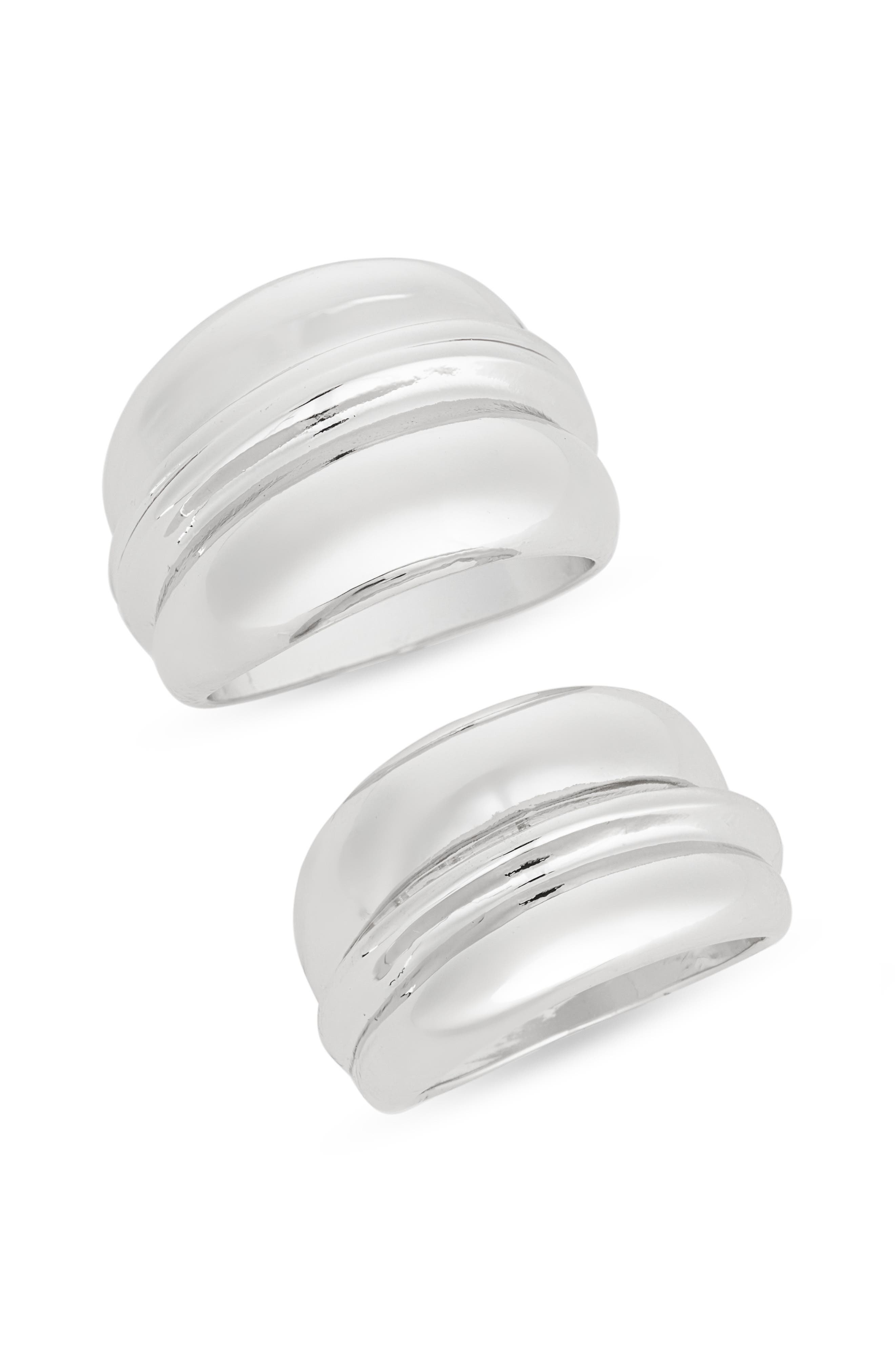 Set of 2 Wide Tiered Rings