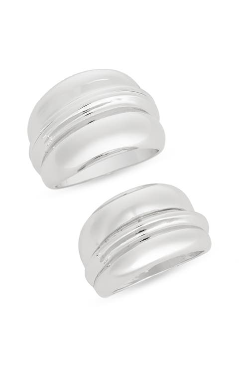 Set of 2 Wide Tiered Rings