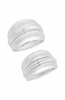 Set of 2 Wide Tiered Rings