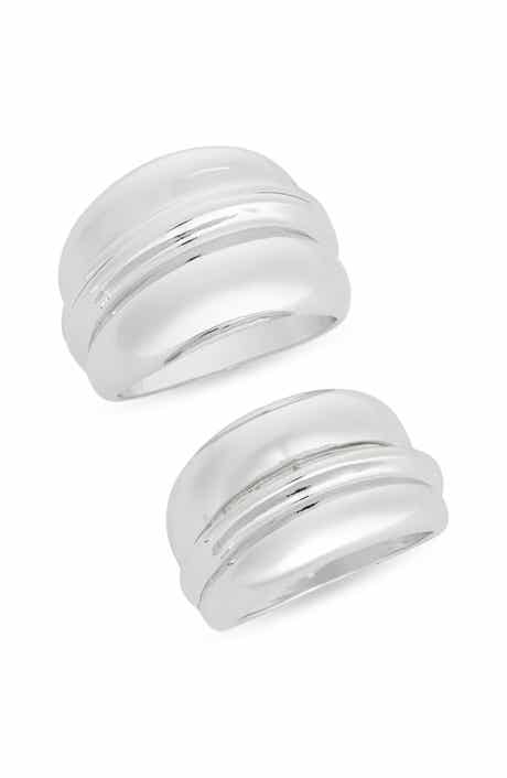Set of 2 Wide Tiered Rings