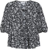 Ganni Floral Peplum Blouse